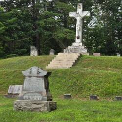 At the highest point in the cemetery