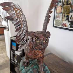 Scary looking copper owl
