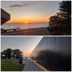 Sonnenuntergang am Mahnmal für die estnischen Opfer der Sowjet-Zeit