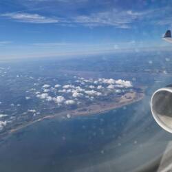 Flying in over the Fylde Coast.