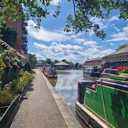 Moored up just beyond the basin