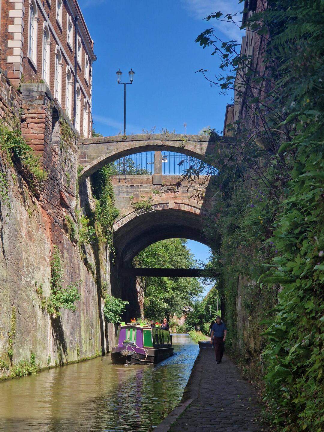 Alongside the city walls, under Northgate Bridge and the smaller Bridge of Sighs