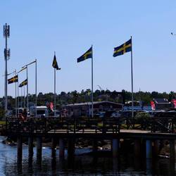 Hier gibt es nur schwedische Fahnen...