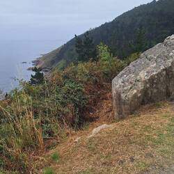 You can JUST make out the lighthouse-halfway down the hill