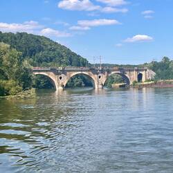 Pont ferroviaire aval de Liverdun, wir fahren rechts durch