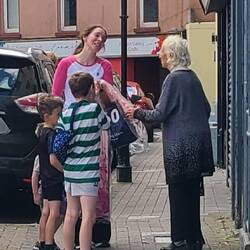 As we went for a coffee, sweet hearing the older lady comment on the woman's dress & they chatted.