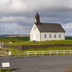 Strandakirkja in der Nähe unseres Campingplatzes heute