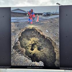 Bildtafeln in der Stadt...