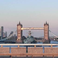 Looking from the London Bridge to Tower Bridge