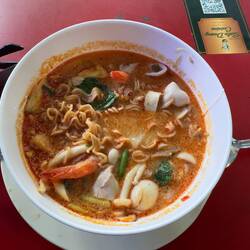 My tom yum lunch at the local market near our hotel.