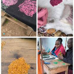 Oben Rubine, unten oranger und grüner Granat