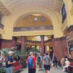 The lobby of the Gellert Baths