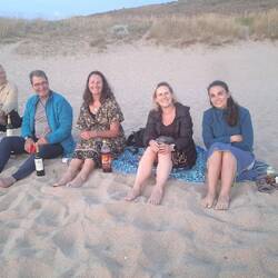 Drinks on the beach with friends