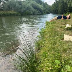 Chris and I try to dip our feet in a river every chance we get.