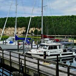 Protected cove at Fayette SP marina. No same day reservations