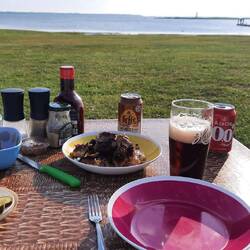 Abendessen am Meer