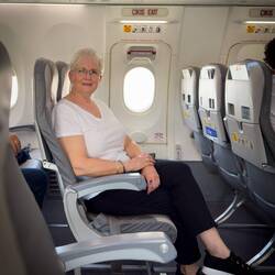 A nice bonus on our ADB-GVA flight ... plenty of legroom and elbow room.