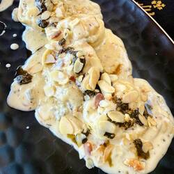 The picture does not do it justice. This was the most amazing ravioli! Gorgonzola for the win!