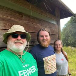 Sheltering from the first burst of heavy rain