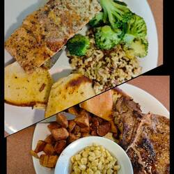 Zum Abschluss Steak und Lachs anstatt 🍔