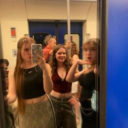 The three of us looking fly on the train