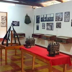 Photos and items used by communist guerrillas during the civil war (1979-1992), Perquin.