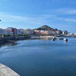 View from dinner-the lookout and Muxia port