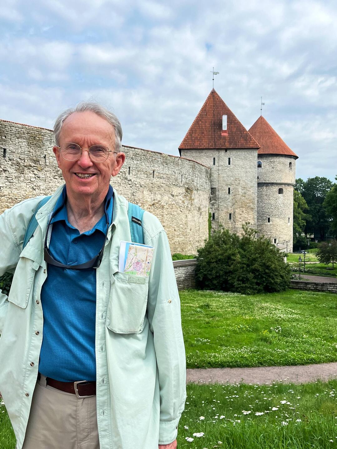 Tom in front of the city walls dating to the 1300s.