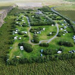 Campingplatz Asbyrgi von oben