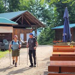 Die Neckarriedkopfhütte kurz hinter Neckargemünd (noch geschlossen)