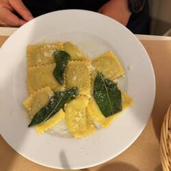 Ravioli with fried sage