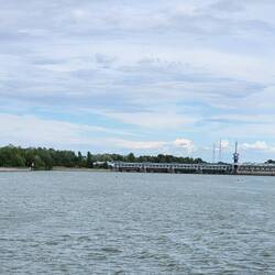 Looking behind us at the power plant next to the lock of Gabčíkovo
