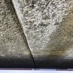 looking down from the ship at the space between the wall of the lock and the ship (pretty close!)