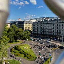 View of the flower clock from La Grande Roue — Geneva.