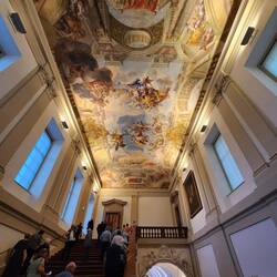 The fresco as we go upstairs