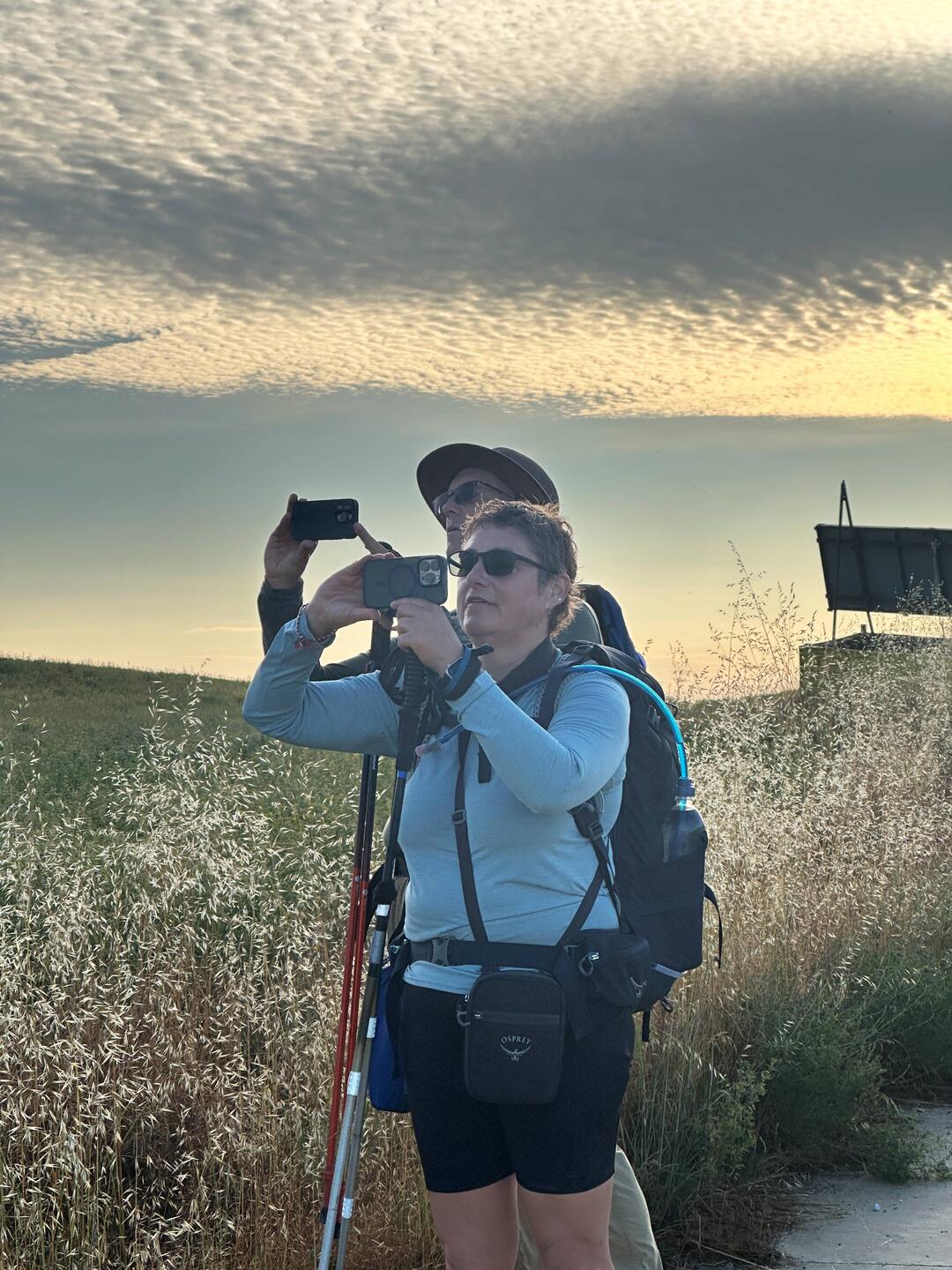 Chris and Amanda both stopped to take pictures of the sunrise.