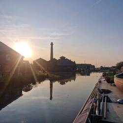 Outside the Waterways Museum, ready to tackle the Manchester Ship Canal in the morning