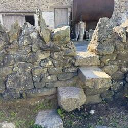 We crossed over many walls with unique doors or stairs such as this