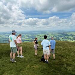 The crew assessing the countryside