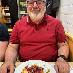 Huevos estrellados con jamón ibérico