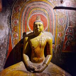 Inside the cave carved into the rock