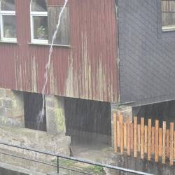 Gewitter mit Starkregen aber wir sind drin