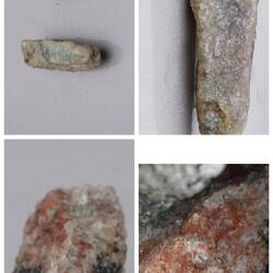 Auch zu finden: Links oben grüner Kyanit, anderen Bilder sind Sonnenstein