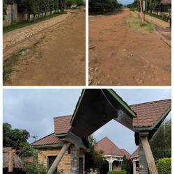 Zugang zum Hotel. Rough Road außerhalb der Hauptstraßen in ganz Tansania üblich.