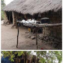 Oben Wohnhaus, unten Küche der Minenarbeiter