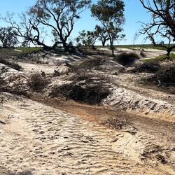 The corrugations show where the water reached