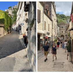 Main street when we arrived and when we descended from the top