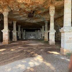Grotto where building materials were taken from