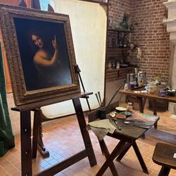 His workshop