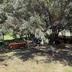 Liebevoll gestaltet vom Besitzer, mit Früchten, Kaffee und Wasser. Und Schatten!